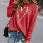 Valentine's Day Heart Crewneck Sweatshirt for Women Cute Shirts Long sleeve