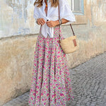 Nadorine Women's Boho Maxi Skirt Casual A Line Long Skirt