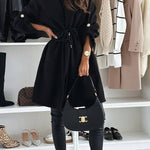 Effortless and Warm Textured Fabric Drawstring Waist Pocket Hooded Midi Coat