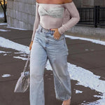 Garcelle Mesh Twist Sequin Bardot Neck Long Sleeve Stretch Top