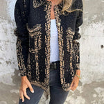 Fashionable Lapel Metal Buckle Casual Loose Jacket