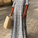 Casual College Print Patchwork Mandarin Collar Pleated Dresses