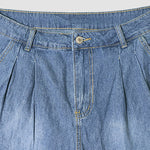 High Waisted Wide Leg Denim Pants Loose Fit Floor-Length Jeans