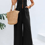 Solid color casual suspenders overalls