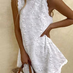Casual Lace  Sleeveless Mini Dress