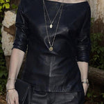 Half Sleeves Loose Solid Color Split-Joint One-Shoulder T-Shirts