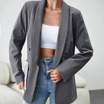 Nadorine Casual Blazers Double Breasted Long Sleeve Work Office Blazer Jacket