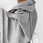 Hooded Batwing Knit Sweater with Soft and Loose Fit, Back Panel Patchwork