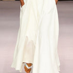 Loose Sleeveless Solid Color Split-Joint Round-Neck Maxi Dresses