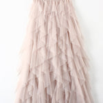 Original Irregular Mesh 4 Colors Falbala Pleated Elasticity Skirt