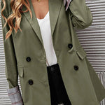 Solid color lapel buttoned slim fit blazer
