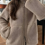 Oversized Full-Zip Teddy Jacket