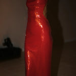 Slim Fit Square Neck Halter Backless Maxi Dress