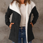 Fleece Long Sleeve Warm Teddy Coat Lapel Cardigan With Pocket