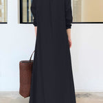 Original Solid Color Lapel Shirt Dress