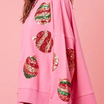 Christmas Egg Sequined Casual Long Sleeve Sweatshirt