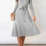 Bubble Long-sleeved Knitted Mid-length Dress