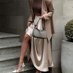 Elegant High Waist Satin Long Skirts