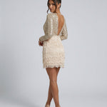 Scarlett Henning | Sequin & Fringe Long Sleeve Mini Dress For Women