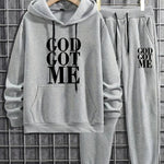 KZZ Casual hoodie and sweatpants set - fleece lining