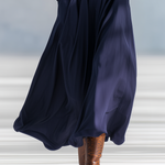 Stylish Elegant Button-decorated V-neck Long-sleeved Maxi Dress