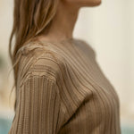 Nadorine Casual Knitted Two-piece Set Irregular Split Hem Sweater and Wide-leg Pants