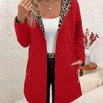 Brooke | Reversible Hooded Coat with Leopard Print