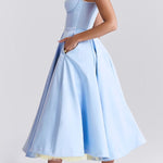 Suspender V-Neck Sleeveless Tutu Maxi Dress
