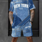 KZZ Men's Outdoor Short-Sleeve and Shorts Set