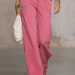 Retro Pink Denim Sleeveless Jumpsuit
