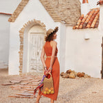 Solid Color Casual Halter Neck Sleeveless Dress Skirt Set