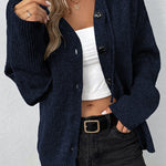 Drawstring knitted cardigan jacket