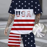KZZ Men's short-sleeved shorts suit T-shirt
