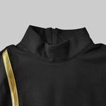 Bodycon Long Sleeves Asymmetric Split-Joint High Neck Maxi Dresses