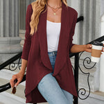 Open Front Cardigan Long Sleeve Knit Sweater Outwear