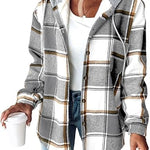 Alyssa | Casual Plaid Hooded Button Jacket