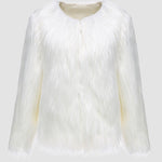 Solid Color Plush Long Sleeve Lapel Imitation Floating Coat