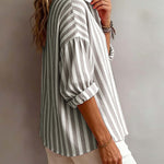 Nora | Loose Striped Blouse with Collar