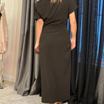 Raglan Sleeve Asymmetric Pleated Split-Front Split-Joint One-Shoulder Evening Dresses Maxi Dresses