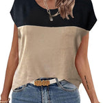 Nadorine Short Sleeve Sweater Knit Going Out Sweater Tops