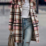Nadorine Casual Plaid Long Sleeve Flannel Coat Button Down Fall Jacket Shacket