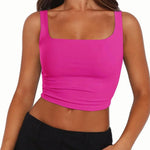 Nadorine Square Neck Sleeveless Crop Tops
