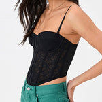 Lace Stitching Herringbone Camisole Top