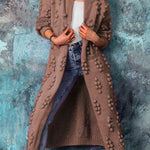Nadorine Women's Ankle Length Women Cardigan Sweaters Trendy Drum Wave Knitted Jacket