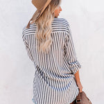 Nadorine Long Sleeve Shirts V Neck Printed Pocket Shirt for Women Casual Business Work Office 2026 | Under $40