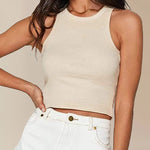Round Neck Basic Racerback Ribbed Tank Top