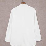 Nadorine Double Breasted Button Down Office Work Wear Solid Blazer Jacket