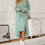 Nadorine Women's Casual Knitted Cardigan And Sweater Dress Two-Piece Set