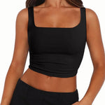 Nadorine Square Neck Sleeveless Crop Tops