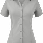 Nadorine Women's Button Down Shirts Short Sleeve Shirts